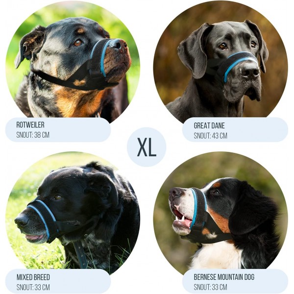 GoodBoy Dog Muzzle - 물림 방지, 씹기 - 더 이상 쓸림 없음(XL, 파란색)