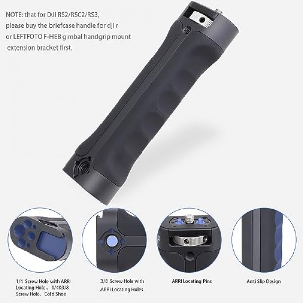 DJI Ronin DJI RS2/RSC2/RS3 / RS3 Pro/ RS3 Mini/ZHIYUN WEEBILL-S 짐벌 안정기용 LEFTFOTO 슬링 핸드그립 핸들, 서류 가방 모드의 확장된 실리콘 그립, 안티 트위스트 핀 포함, 빠른 설치