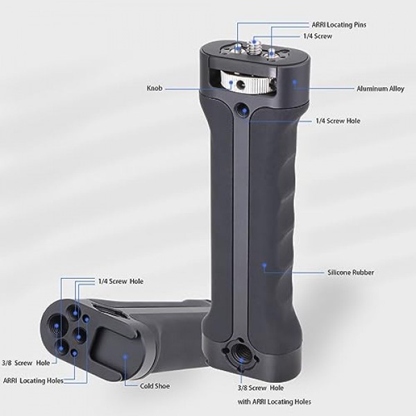 DJI Ronin DJI RS2/RSC2/RS3 / RS3 Pro/ RS3 Mini/ZHIYUN WEEBILL-S 짐벌 안정기용 LEFTFOTO 슬링 핸드그립 핸들, 서류 가방 모드의 확장된 실리콘 그립, 안티 트위스트 핀 포함, 빠른 설치