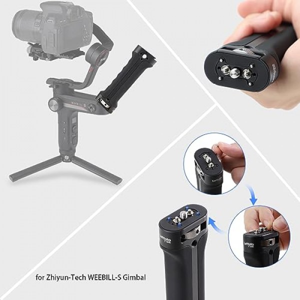 DJI Ronin DJI RS2/RSC2/RS3 / RS3 Pro/ RS3 Mini/ZHIYUN WEEBILL-S 짐벌 안정기용 LEFTFOTO 슬링 핸드그립 핸들, 서류 가방 모드의 확장된 실리콘 그립, 안티 트위스트 핀 포함, 빠른 설치
