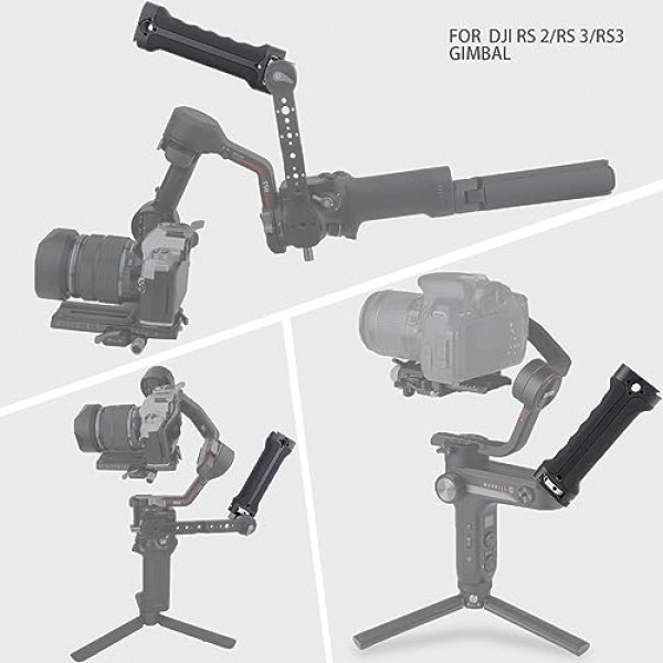 DJI Ronin DJI RS2/RSC2/RS3 / RS3 Pro/ RS3 Mini/ZHIYUN WEEBILL-S 짐벌 안정기용 LEFTFOTO 슬링 핸드그립 핸들, 서류 가방 모드의 확장된 실리콘 그립, 안티 트위스트 핀 포함, 빠른 설치