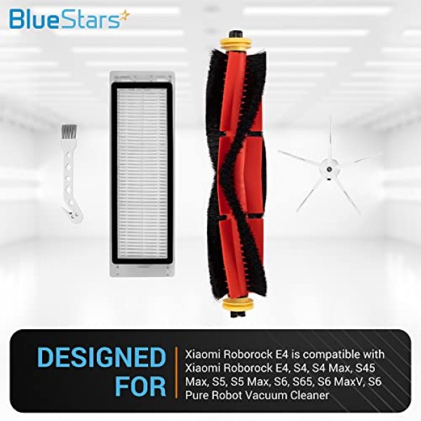 Xiaomi Roborock E4, S4, S4 Max, S45 Max, S5, S5 Max, S6, S65, S6 MaxV, S6 순수 로봇 진공 청소기 - 추가 청소 브러시용 BlueStars 초 내구성 교체 액세서리 부품 키트