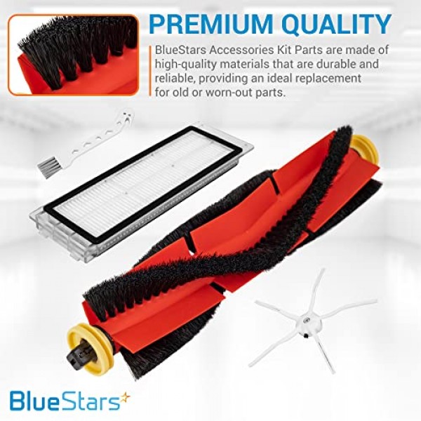 Xiaomi Roborock E4, S4, S4 Max, S45 Max, S5, S5 Max, S6, S65, S6 MaxV, S6 순수 로봇 진공 청소기 - 추가 청소 브러시용 BlueStars 초 내구성 교체 액세서리 부품 키트