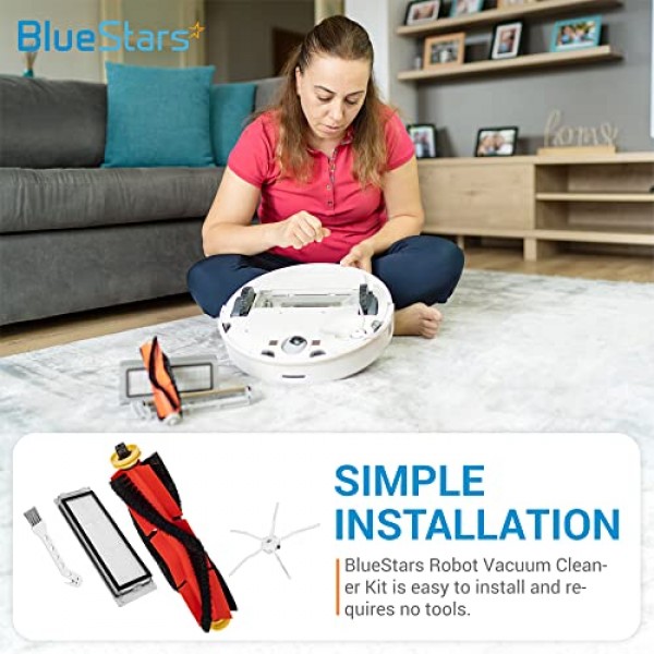 Xiaomi Roborock E4, S4, S4 Max, S45 Max, S5, S5 Max, S6, S65, S6 MaxV, S6 순수 로봇 진공 청소기 - 추가 청소 브러시용 BlueStars 초 내구성 교체 액세서리 부품 키트