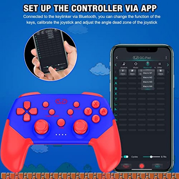 Larstylee 스위치 컨트롤러, Nintendo Switch/Switch Lite/Switch OLED 지원 키링커용 무선 스위치 프로 컨트롤러, PC/IOS/Android/멀티 플랫폼과 호환되는 스위치 터보 컨트롤러