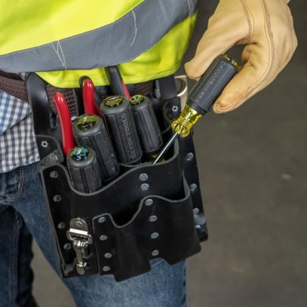 Klein Tools 19555 TORX 쿠션 그립 드라이버 세트, T15, T20, T25, T27 및 T30 팁 크기, 5피스, 검정색/노란색