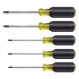 Klein Tools 19555 TORX 쿠션 그립 드라이버 세트, T15, T20, T25, T27 및 T30 팁 크기, 5피스, 검정색/노란색