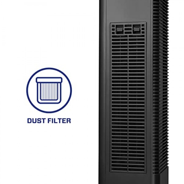 청정 공기 Optima CA-904 - 디자인 팬 히터 - 난방 및 냉방 바람 - 난방: 1000/2000W - 디지털 온도 조절기 15-35°C - 진동 80° - 최대 40m²/100m³의 객실에 적합(검은색)