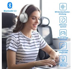 Srhythm NiceComfort 25 Pro 액티브 노이즈 캔슬링 헤드폰 무선 블루투스 V5.3 헤드셋 게임 모드 실버