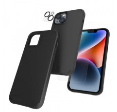 Case-Mate [3 in 1 보호 팩 - iPhone 14 케이스(터프 블랙), 강화 유리 및 렌즈 보호기 - 15피트 낙하 보호, MagSafe 및 무선 충전과 호환 가능 - 충격 방지, 슬림, 긁힘 방지