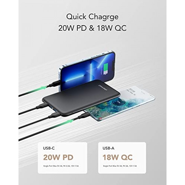 Charmast 전원 공급 전원 은행 26800mAh, PD 전원 은행, 18W USB C 휴대용 충전기 빠른 충전 3.0 배터리 팩 MacBook, iPad, iPhone, Samsung, Pixel, 기타 휴대폰, 태블릿과 호환 가능