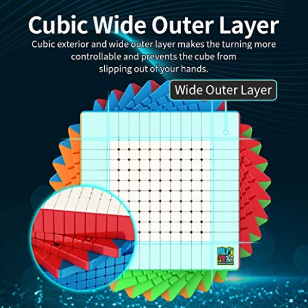 LiangCuber Moyu Meilong 12x12 스피드 큐브 스티커 없음, Moyu Cubing 교실 MoFang JianShi MFJS 12x12x12 매직 큐브 93mm 퍼즐 장난감
