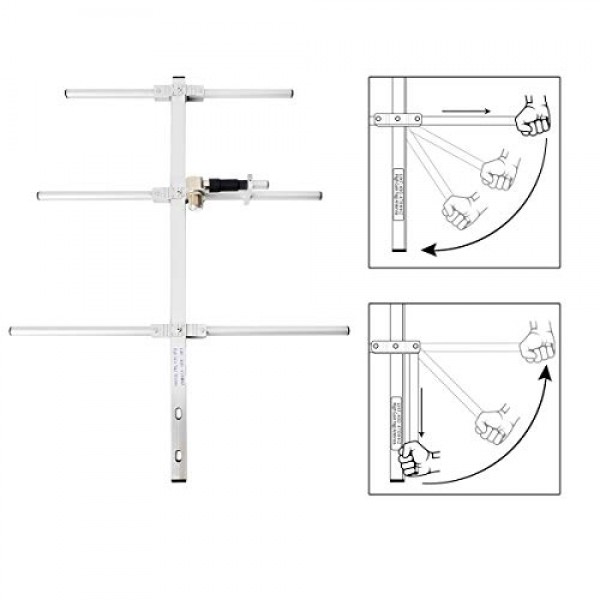 TWAYRDIO 접이식 햄 라디오 야기 안테나 UHF 400-470Mhz 장거리 7dBi 신호 부스터 GMRS 리피터 시스템, HT,Fm 스캐너,433mhz 장치용 방향성 야기 안테나