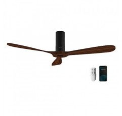 리모컨과 WiFi를 갖춘 Cecotec 천장 선풍기 EnergySilence Aero 5500 Black Aqua Connected. 40W, 직경 52인치, 블레이드 3개, IP44 보호, 겨울-여름 모드, 타이머