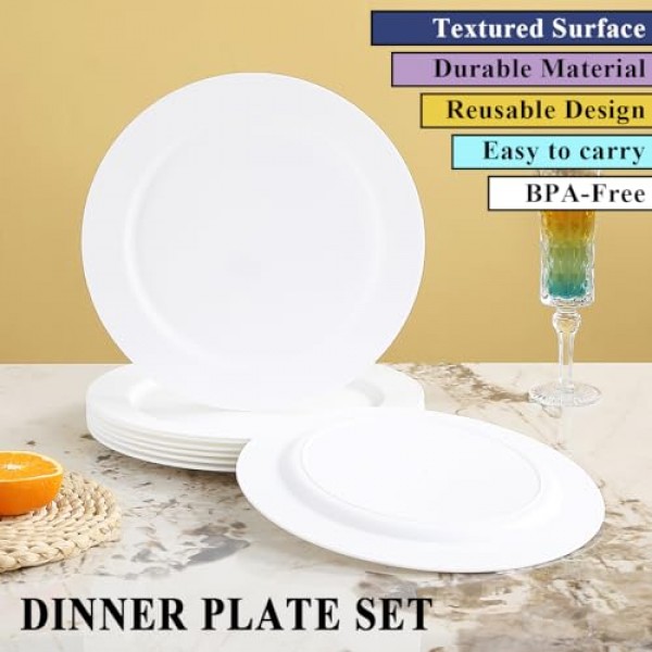 Berglander 흰색 플라스틱 접시 8개 세트 10