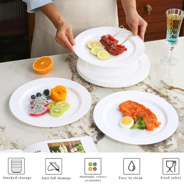 Berglander 흰색 플라스틱 접시 8개 세트 10