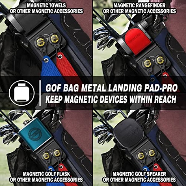 SisterAling 골프 가방 자석 골프 타월, 골프 거리 측정기, 골프 플라스크, 골프 스피커용 금속 랜딩 패드 - 자석 골프 장비 및 액세서리에 대한 빠른 액세스 - 골프 선물 - 