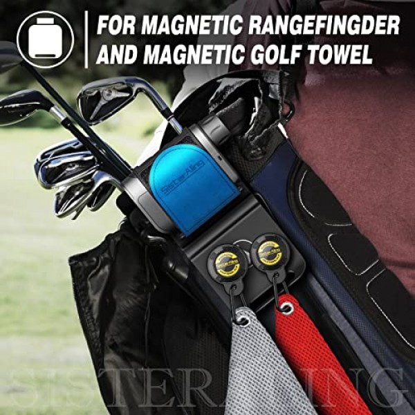 SisterAling 골프 가방 자석 골프 타월, 골프 거리 측정기, 골프 플라스크, 골프 스피커용 금속 랜딩 패드 - 자석 골프 장비 및 액세서리에 대한 빠른 액세스 - 골프 선물 - 