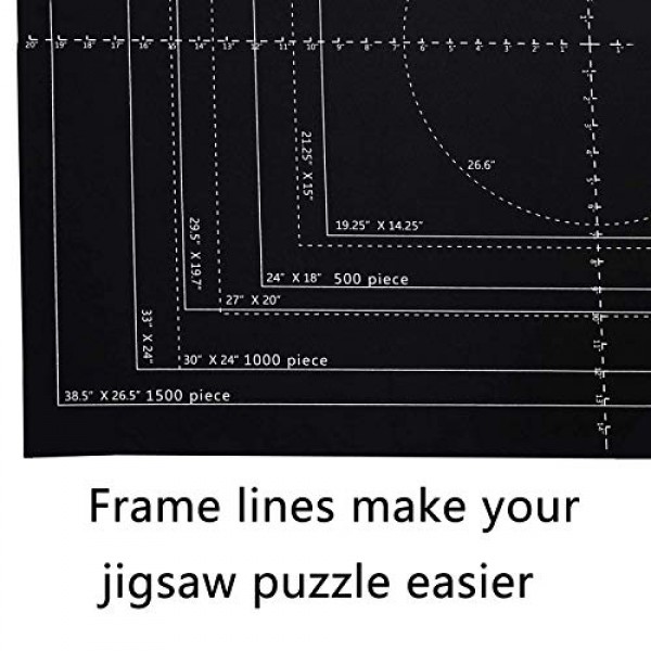 퍼즐 매트 롤업 - 세이버 스토리지 2000 1500 1000 500 300 조각 퍼즐, 퍼즐 접착제 보드 테이블 교체, 퍼즐 프레임 4개의 정렬 트레이가 있는 펠트 대형 매트 성인용 주최자 