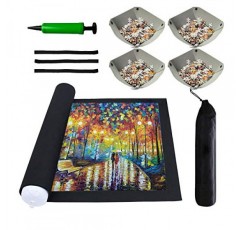 퍼즐 매트 롤업 - 세이버 스토리지 2000 1500 1000 500 300 조각 퍼즐, 퍼즐 접착제 보드 테이블 교체, 퍼즐 프레임 4개의 정렬 트레이가 있는 펠트 대형 매트 성인용 주최자 