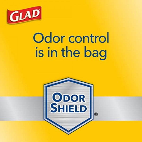 Glad ForceFlex 키가 큰 주방용 조임끈 쓰레기 봉투, 13갤런, OdorShield, 40Ct