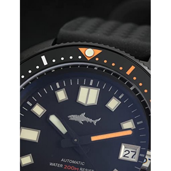 Heimdallr 44mm 스테인레스 스틸 남성용 자동 시계, 사파이어 크리스탈 NH35A 무브먼트 다이브 시계, Super-Luminova C3, 200미터 방수