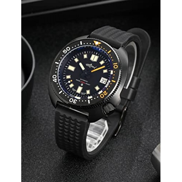 Heimdallr 44mm 스테인레스 스틸 남성용 자동 시계, 사파이어 크리스탈 NH35A 무브먼트 다이브 시계, Super-Luminova C3, 200미터 방수