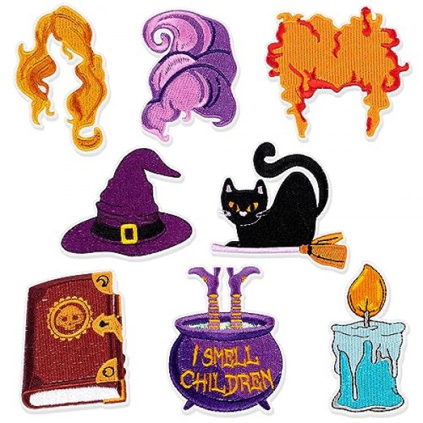 패치에 8PCS 할로윈 아이언 수 놓은 Applique 수리 패치에 바느질 의류 자켓 청바지 바지 드레스 배낭 모자 장식 선물에 대한 DIY 공예 액세서리 (할로윈 8PCS)