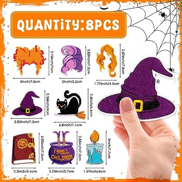 패치에 8PCS 할로윈 아이언 수 놓은 Applique 수리 패치에 바느질 의류 자켓 청바지 바지 드레스 배낭 모자 장식 선물에 대한 DIY 공예 액세서리 (할로윈 8PCS)