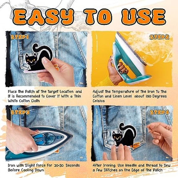 패치에 8PCS 할로윈 아이언 수 놓은 Applique 수리 패치에 바느질 의류 자켓 청바지 바지 드레스 배낭 모자 장식 선물에 대한 DIY 공예 액세서리 (할로윈 8PCS)