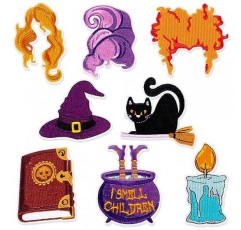 패치에 8PCS 할로윈 아이언 수 놓은 Applique 수리 패치에 바느질 의류 자켓 청바지 바지 드레스 배낭 모자 장식 선물에 대한 DIY 공예 액세서리 (할로윈 8PCS)