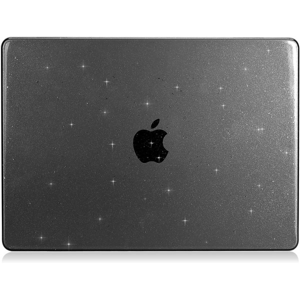 UESWILL 2021-2023 MacBook Pro 14인치 케이스 모델 A2442/A2779 M1 M2 Pro/Max 칩 및 Touch ID와 호환 가능 유광 스파클링 하드 케이스 + 극세사 천 글리터 블랙 MacBook Pro 14(M1 M2 Pro/Max) 글