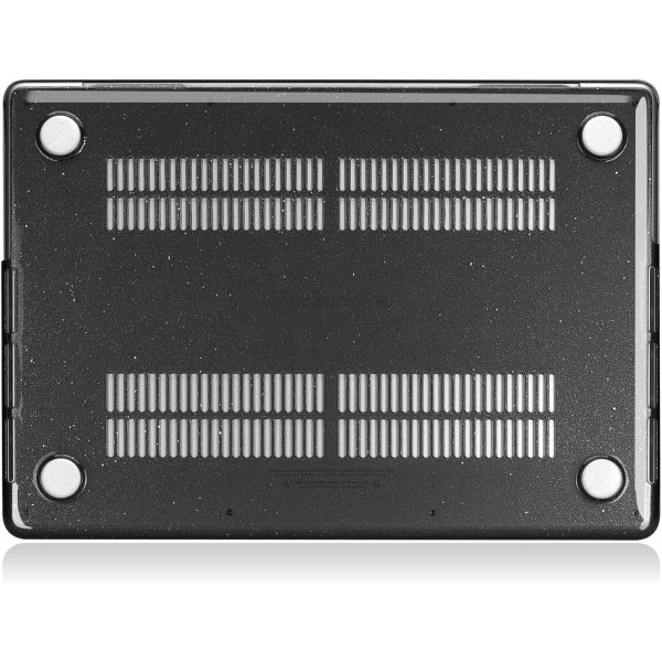 UESWILL 2021-2023 MacBook Pro 14인치 케이스 모델 A2442/A2779 M1 M2 Pro/Max 칩 및 Touch ID와 호환 가능 유광 스파클링 하드 케이스 + 극세사 천 글리터 블랙 MacBook Pro 14(M1 M2 Pro/Max) 글