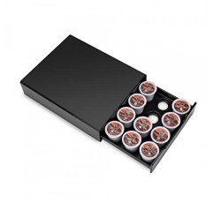 Meelio K-Cup 커피 포드 홀더, 네스프레소 캡슐 및 Dolce Gusto용 커피 포드 보관 서랍, 주최자 20 포드 용량, 블랙