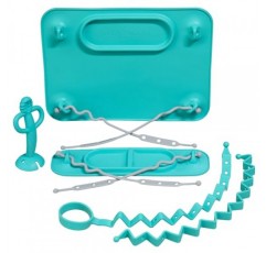 BUSY BABY 선물 번들 – 새로운 부모를 위한 올인원 스타트업 키트 – 아기의 물건을 땅에 떨어지지 않게 유지 – 식품 등급 실리콘 – 식기세척기 사용 가능 – 스피어