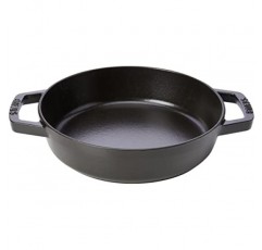 스타우브 손잡이 2개 프라이팬, 20cm, 검정색 주철 이중 손잡이 프라이팬, 20cm, 검정색