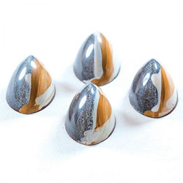 Pavoni 폴리카보네이트 초콜릿 봉봉 몰드, 골이 있는 뾰족한 웨지 21개 구멍