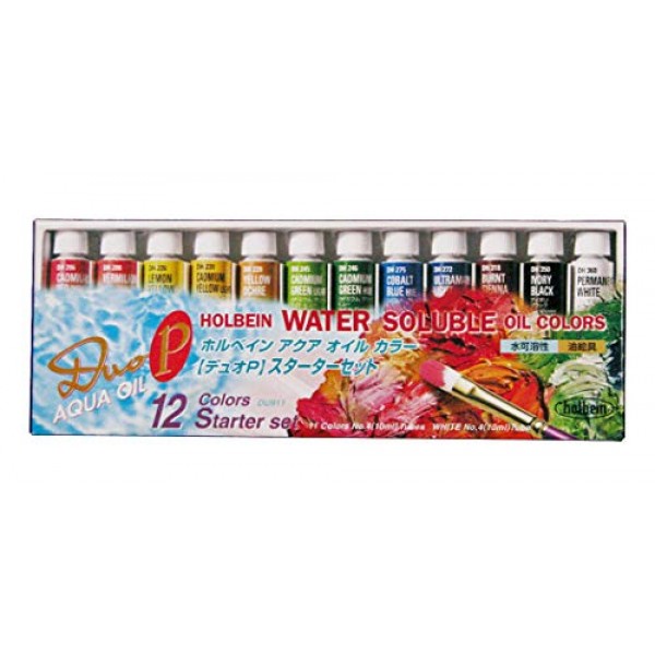 홀바인 듀오-아쿠아 : 12 x 10ml 컬러 세트 206,208,228,231,229,245,246,275,272,318,350, 360