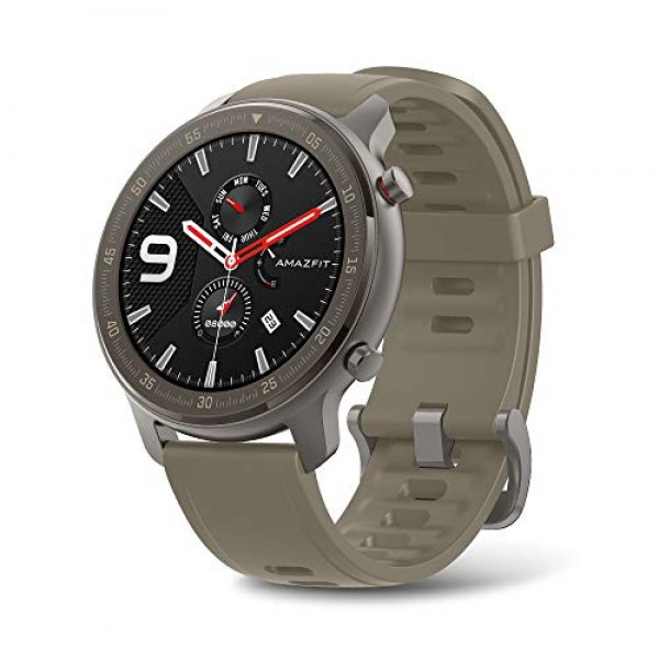 Amazfit GTR 스마트워치, 1.39인치 AMOLDED 디스플레이 24/7 심박수 모니터, 배터리 수명 24일, 12가지 스포츠 모드(47mm, GPS, Bluetooth), 티타늄