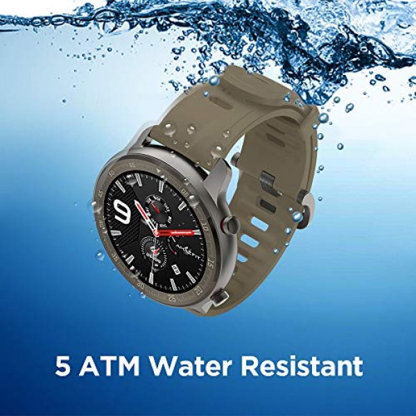 Amazfit GTR 스마트워치, 1.39인치 AMOLDED 디스플레이 24/7 심박수 모니터, 배터리 수명 24일, 12가지 스포츠 모드(47mm, GPS, Bluetooth), 티타늄