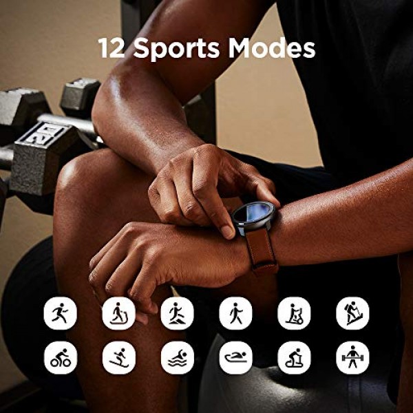 Amazfit GTR 스마트워치, 1.39인치 AMOLDED 디스플레이 24/7 심박수 모니터, 배터리 수명 24일, 12가지 스포츠 모드(47mm, GPS, Bluetooth), 티타늄