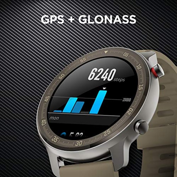 Amazfit GTR 스마트워치, 1.39인치 AMOLDED 디스플레이 24/7 심박수 모니터, 배터리 수명 24일, 12가지 스포츠 모드(47mm, GPS, Bluetooth), 티타늄