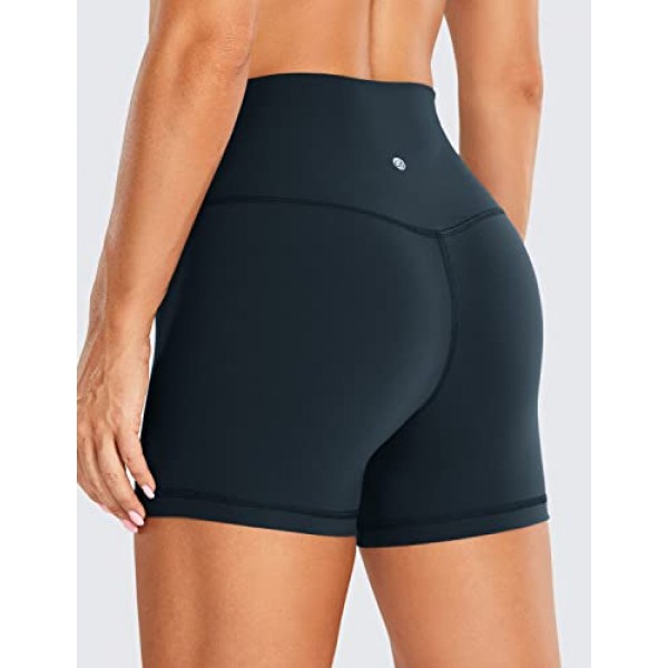 CRZ YOGA 여성용 브러시드 벌거벗은 느낌 바이커 반바지 4'' / 6'' / 8'' - 하이 웨이스트 매트 운동 체육관 러닝 스판덱스 반바지