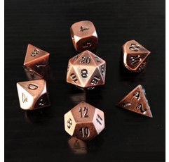 Bescon 헤비 듀티 올드 브론즈 솔리드 메탈 주사위 세트, 고대 금속 다면체 D&D RPG 게임 주사위 7pcs 세트