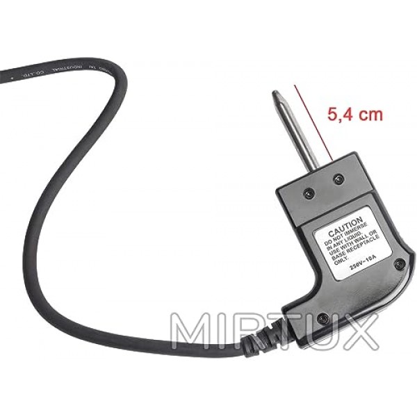 MIRTUX CTW-300 250V 10A 그릴 케이블(온도 조절 장치 포함), 다양한 모델 Jata, Princess, Fagor 등에 적합