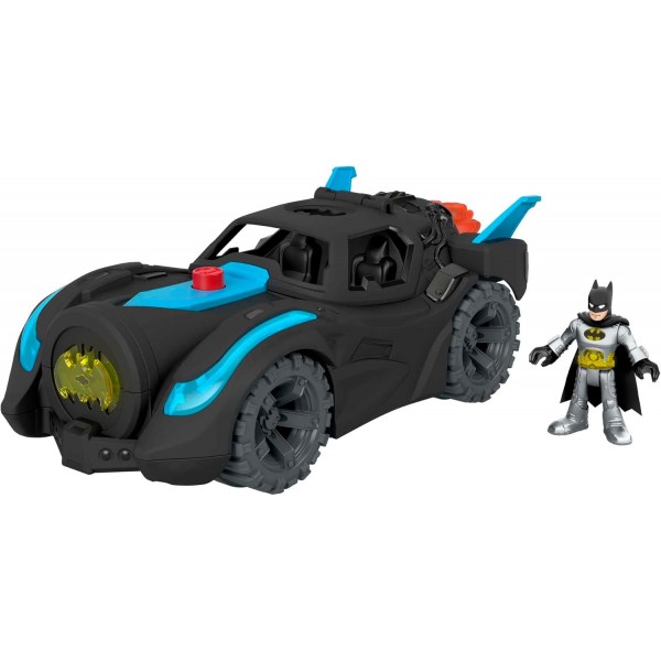 Imaginext DC 슈퍼 프렌즈 배트맨 완구 조명 및 사운드 Batmobile with Batman Figure for Pretend Play Ages 3+ Years, HGX96