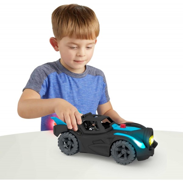 Imaginext DC 슈퍼 프렌즈 배트맨 완구 조명 및 사운드 Batmobile with Batman Figure for Pretend Play Ages 3+ Years, HGX96