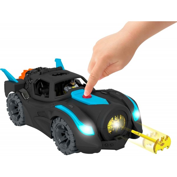 Imaginext DC 슈퍼 프렌즈 배트맨 완구 조명 및 사운드 Batmobile with Batman Figure for Pretend Play Ages 3+ Years, HGX96