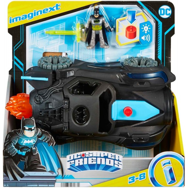 Imaginext DC 슈퍼 프렌즈 배트맨 완구 조명 및 사운드 Batmobile with Batman Figure for Pretend Play Ages 3+ Years, HGX96