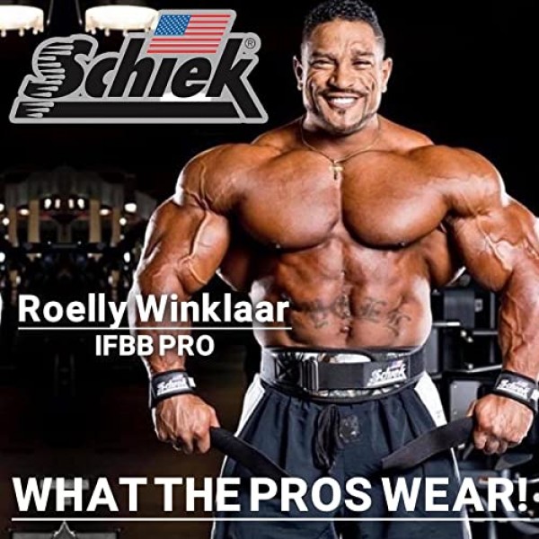 Schiek Sports 모델 1000-BLS2 엑스트라 와이드 20 기본 리프팅 스트랩 - 블랙
